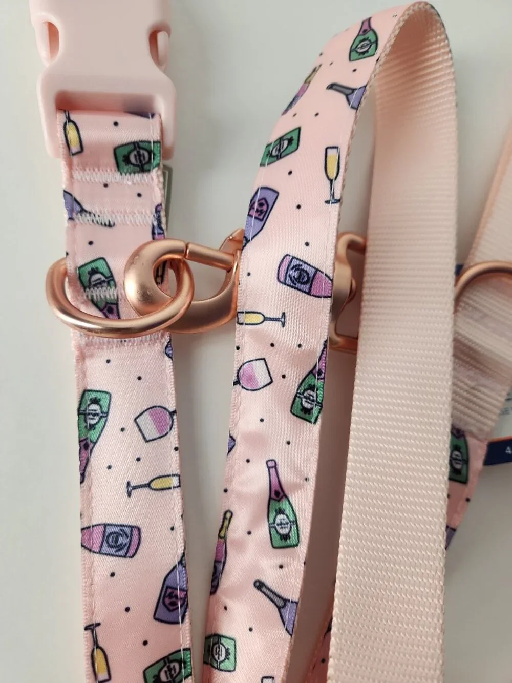 Nylon Dog Collar size L and Matching Leash 4ft Pink Champagne Top Paw